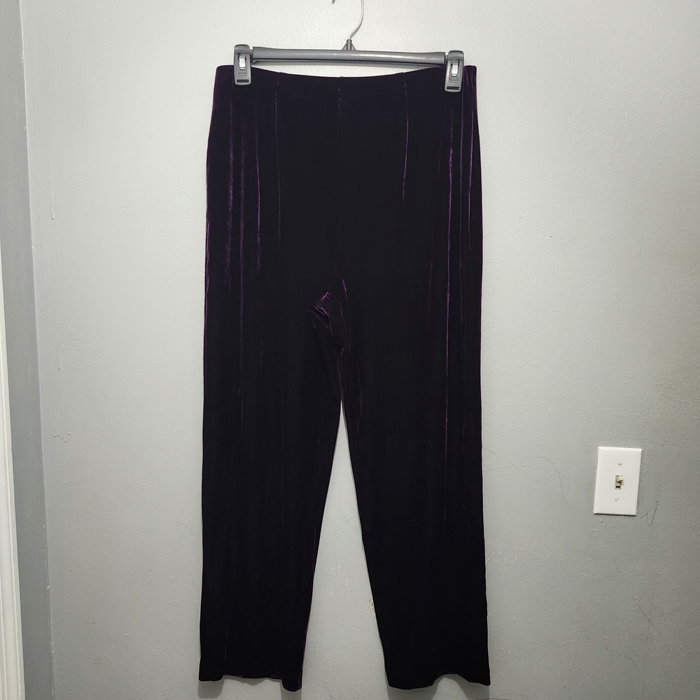 Bechamel Dark Purple Straight Leg Pull On Pants Size M
